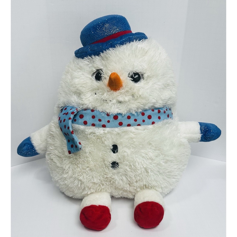 Walmart Light Up Color Changing Snowman Plush 15" White Blue Red [Works] 313317
